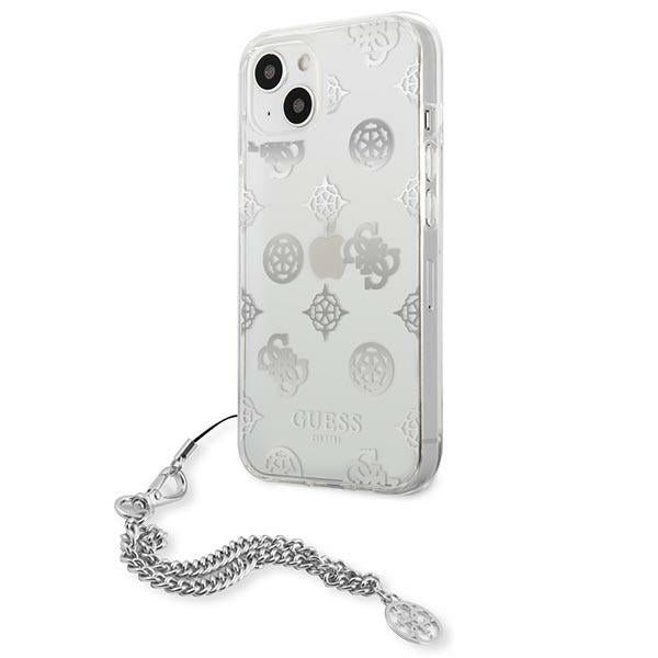 Guess GUHCP13SKPESI iPhone 13 mini 5.4&quot; silver/silver hardcase Peony Chain Collection