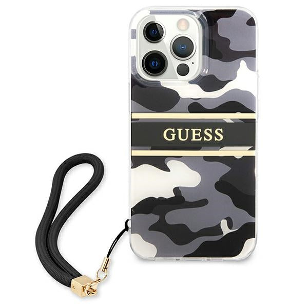 Guess GUHCP13LKCABBK iPhone 13 Pro / 13 6.1&quot; black/black hardcase Camo Strap Collection