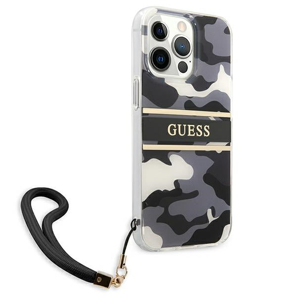 Guess GUHCP13LKCABBK iPhone 13 Pro / 13 6.1&quot; black/black hardcase Camo Strap Collection