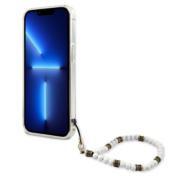 Guess GUHCP13LKPSWH iPhone 13 Pro / 13 6.1" Transparent Hardcase White Pearl