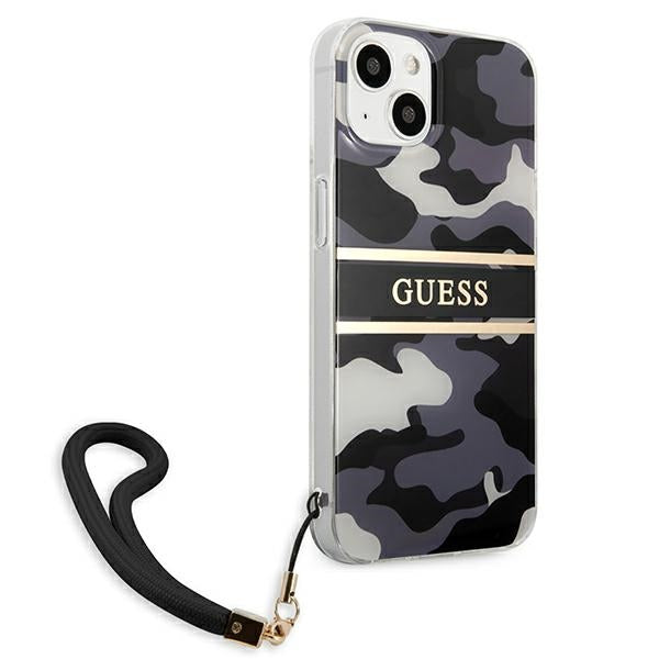 Guess GUHCP13MKCABBK iPhone 13 6.1" black/black hardcase Camo Strap Collection