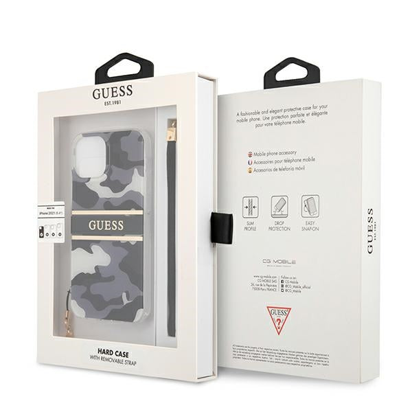 Guess GUHCP13MKCABBK iPhone 13 6.1&quot; black/black hardcase Camo Strap Collection