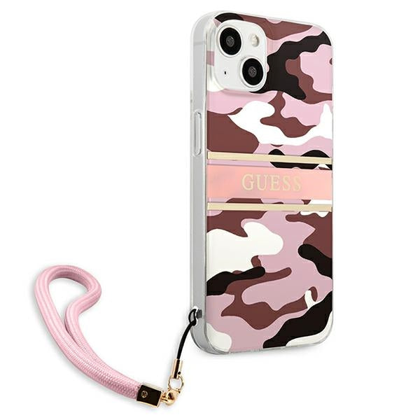 Guess GUHCP13MKCABPI iPhone 13 6.1&quot; pink/pink hardcase Camo Strap Collection