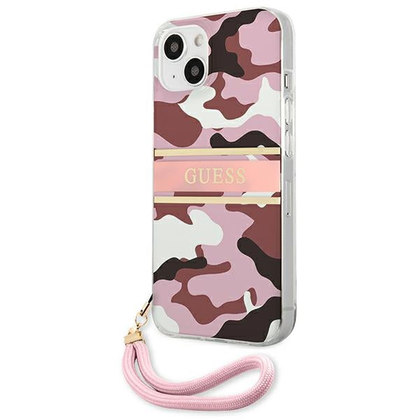 Guess GUHCP13SKCABPI iPhone 13 mini 5.4&quot; pink/pink hardcase Camo Strap Collection