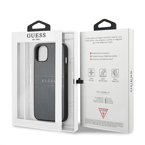 Guess GUHCP13SPSASBGR iPhone 13 mini 5.4&quot; grey/grey Saffiano Strap