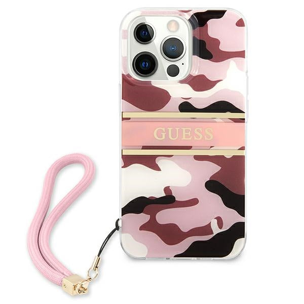 Guess GUHCP13XKCABPI iPhone 13 Pro Max 6.7&quot; pink/pink hardcase Camo Strap Collection