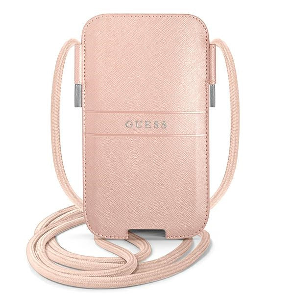 Guess Saffiano Strap 6.1&#39;&#39; Bag - Pink