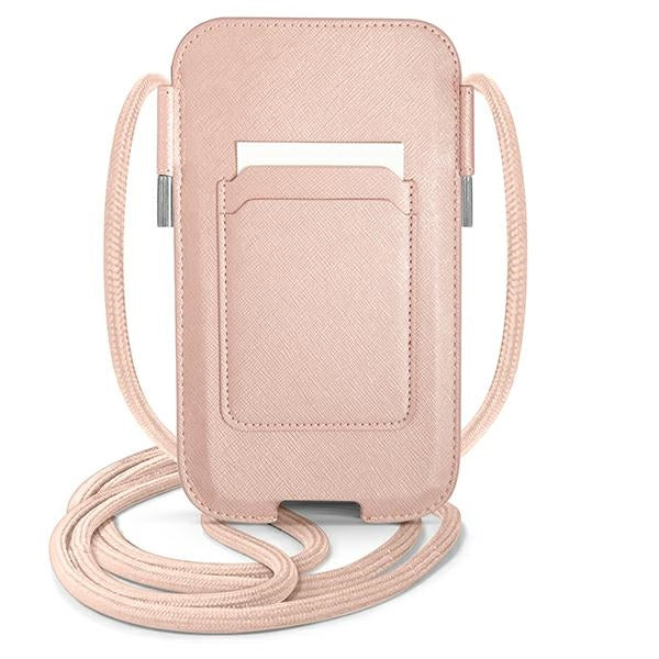 Guess Saffiano Strap 6.1'' Bag - Pink