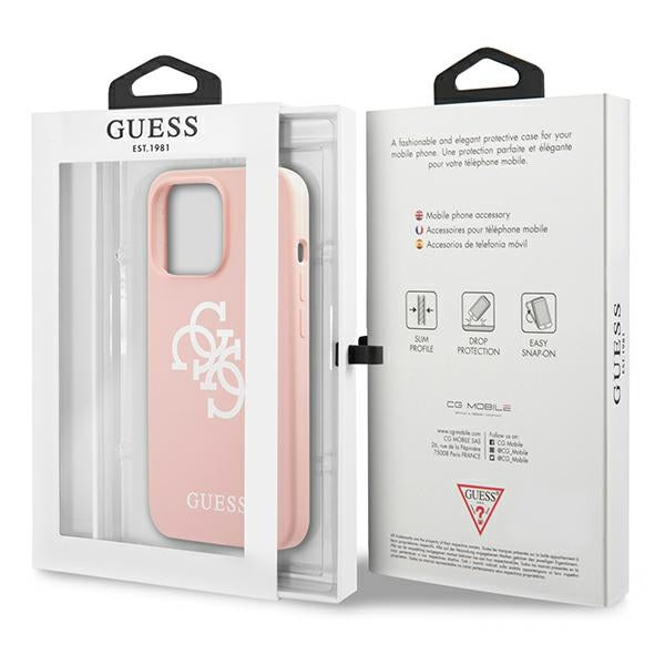 Guess GUHCP13LLS4GWPI iPhone 13 Pro / 13 6.1&quot; pink/pink hard case Silicone 4G Logo