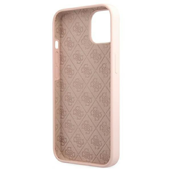 Guess GUHMP13MLSLMGLP iPhone 13 6.1&quot; light pink/light pink hardcase Silicone Script Gold Logo Magsafe