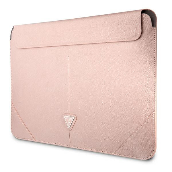 Guess Saffiano Triangle Logo case for a 14&quot; laptop - pink