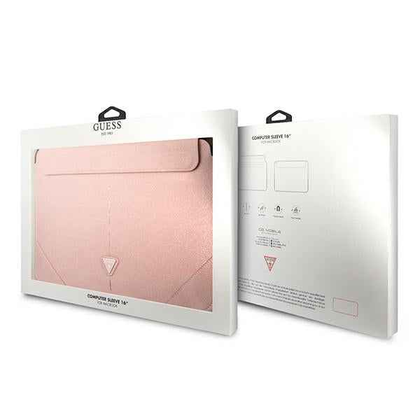Guess Saffiano Triangle Logo case for a 16&quot; laptop - pink