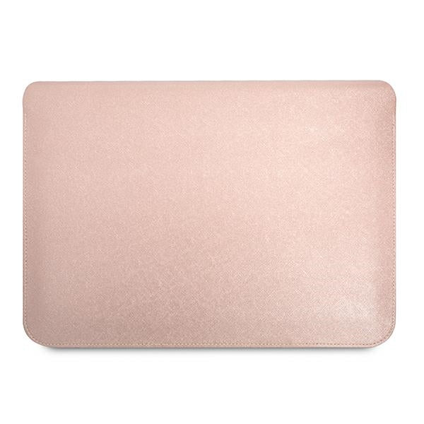 Guess Saffiano Triangle Logo case for a 16" laptop - pink