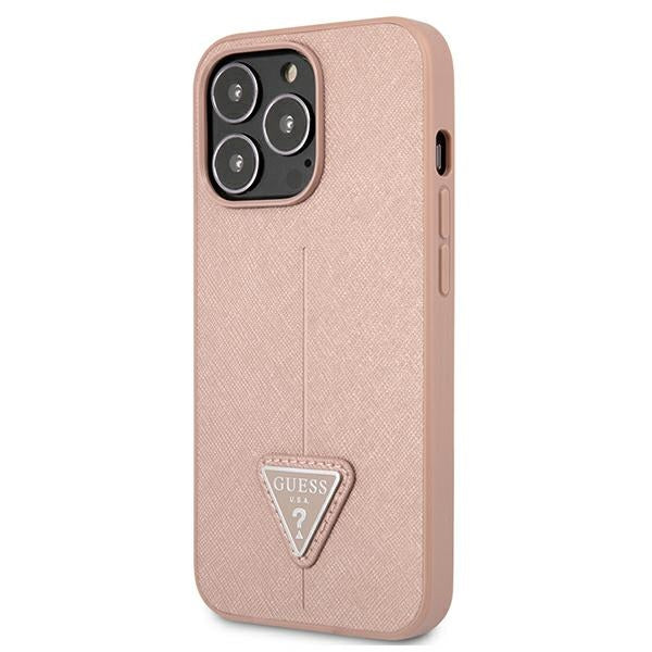 Guess GUHCP13LPSATLP iPhone 13 Pro / 13 6.1&quot; pink/pink hardcase SaffianoTriangle Logo