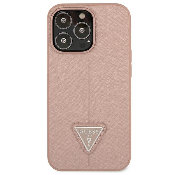 Guess GUHCP13LPSATLP iPhone 13 Pro / 13 6.1&quot; pink/pink hardcase SaffianoTriangle Logo