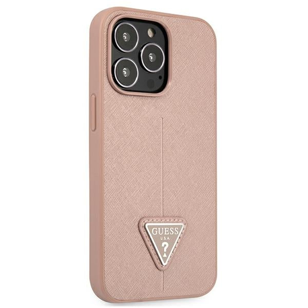 Guess GUHCP13LPSATLP iPhone 13 Pro / 13 6.1&quot; pink/pink hardcase SaffianoTriangle Logo