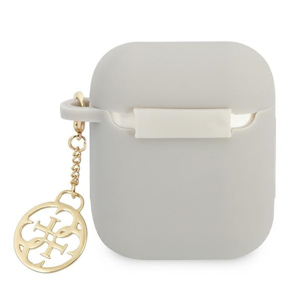 Guess GUA2LSC4EG AirPods cover grey/grey Silicone Charm 4G Collection