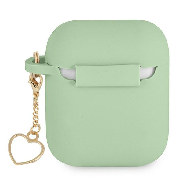 Guess GUA2LSCHSN AirPods cover green/green Silicone Charm Heart Collection