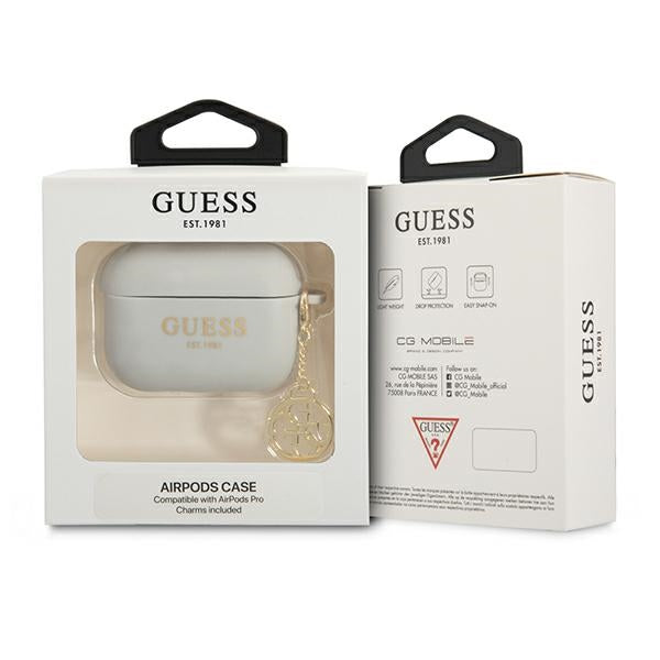Guess GUAPLSC4EG AirPods Pro cover grey/grey Silicone Charm 4G Collection