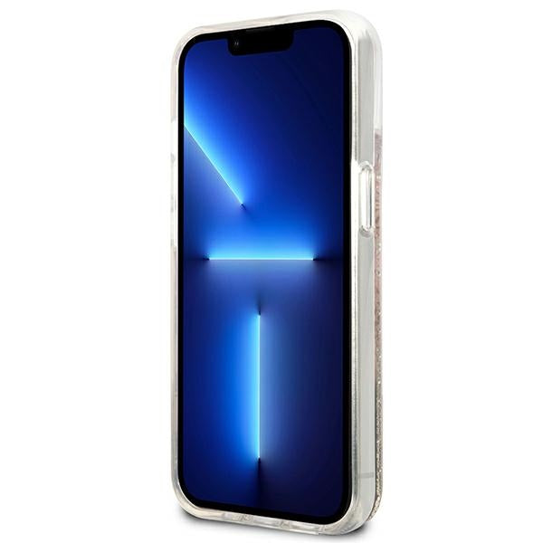 Guess GUHCP13SLFLSD iPhone 13 mini 5.4&quot; gold/gold hardcase Paisley Liquid Glitter