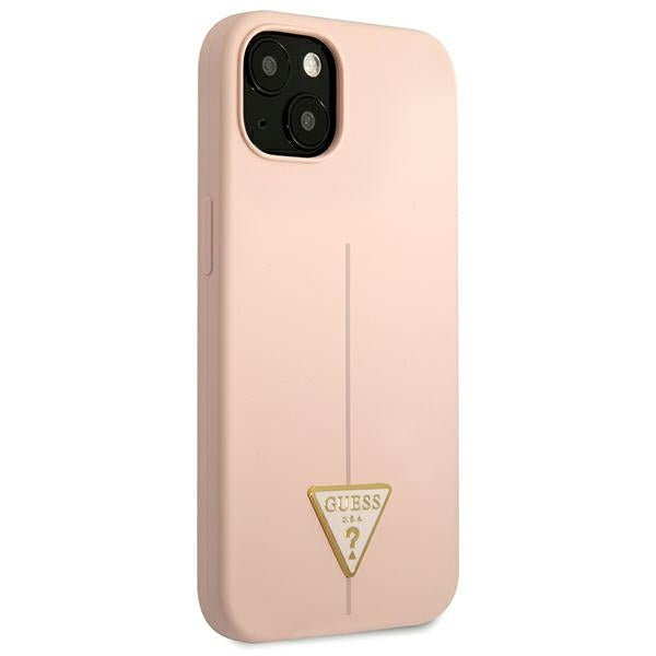 Guess GUHCP13SSLTGP iPhone 13 mini 5.4&quot; pink/pink hardcase Silicone Triangle