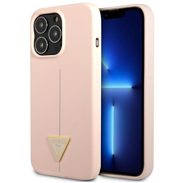 Guess GUHCP13XSLTGP iPhone 13 Pro Max 6.7" pink/pink hardcase Silicone Triangle