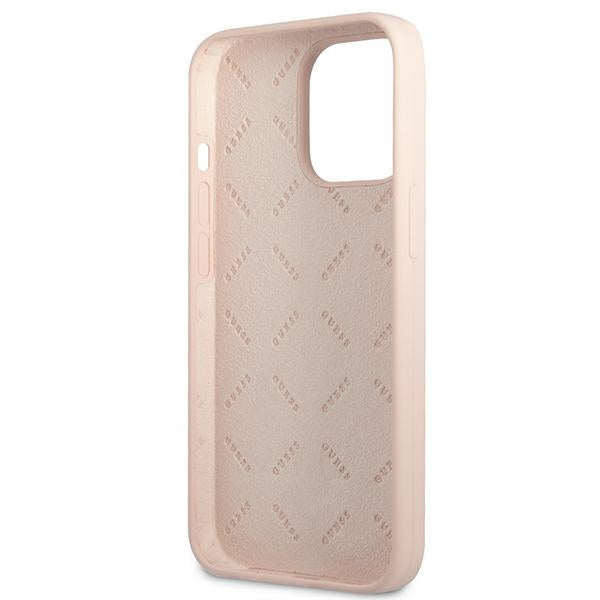 Guess GUHCP13XSLTGP iPhone 13 Pro Max 6.7" pink/pink hardcase Silicone Triangle