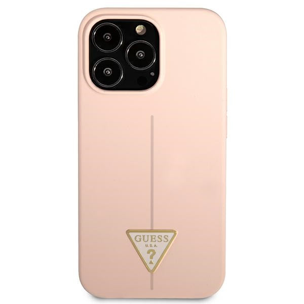 Guess GUHCP13XSLTGP iPhone 13 Pro Max 6.7" pink/pink hardcase Silicone Triangle