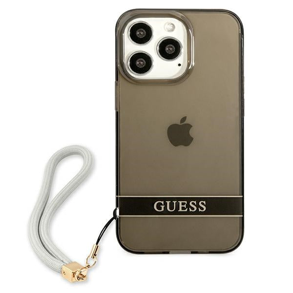 Guess GUHCP13LHTSGSK iPhone 13 Pro / 13 6.1&quot; black/black hardcase Translucent Stap