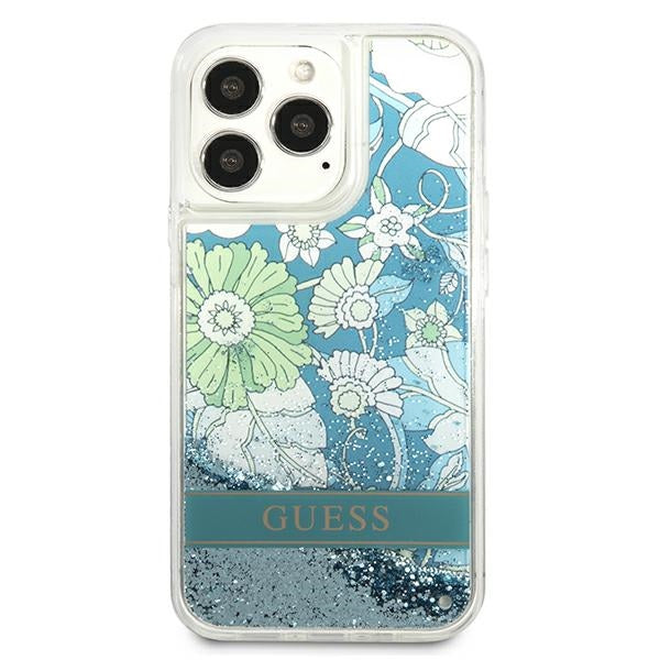 Guess GUHCP13LLFLSN iPhone 13 Pro / 13 6.1&quot; green/green hardcase Flower Liquid Glitter