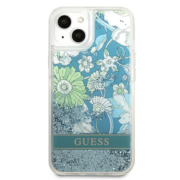 Guess GUHCP13SLFLSN iPhone 13 mini 5.4&quot; green/green hardcase Flower Liquid Glitter