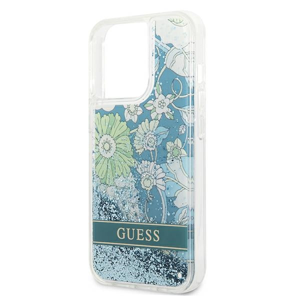 Guess GUHCP13XLFLSN iPhone 13 Pro Max 6.7&quot; green/green hardcase Flower Liquid Glitter