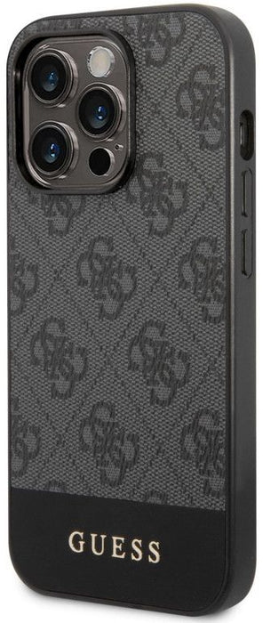 Guess GUHCP14XG4GLGR iPhone 14 Pro Max 6.7" grey/grey hard case 4G Stripe Collection