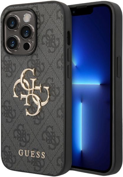 Guess 4G Big Metal Logo case for iPhone 15 Pro Max - gray
