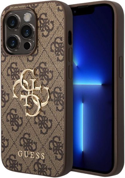 Guess GUHCP15L4GMGBR iPhone 15 Pro 6.1" brown/brown hardcase 4G Big Metal Logo