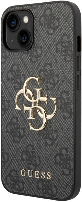 Guess 4G Big Metal Logo iPhone 15 Case - Gray