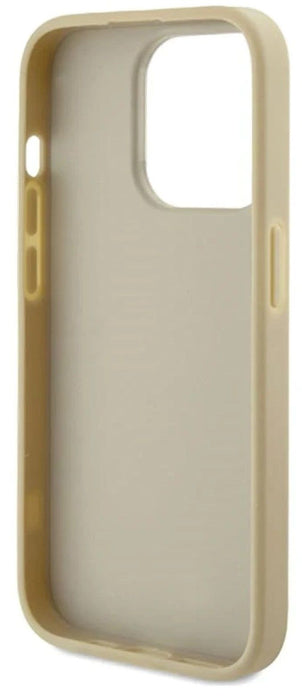 Guess Glitter Script Big 4G iPhone 15 Pro Case - Gold