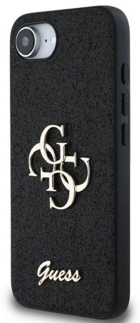 Guess Fixed Glitter Big 4G case for iPhone 16e - black