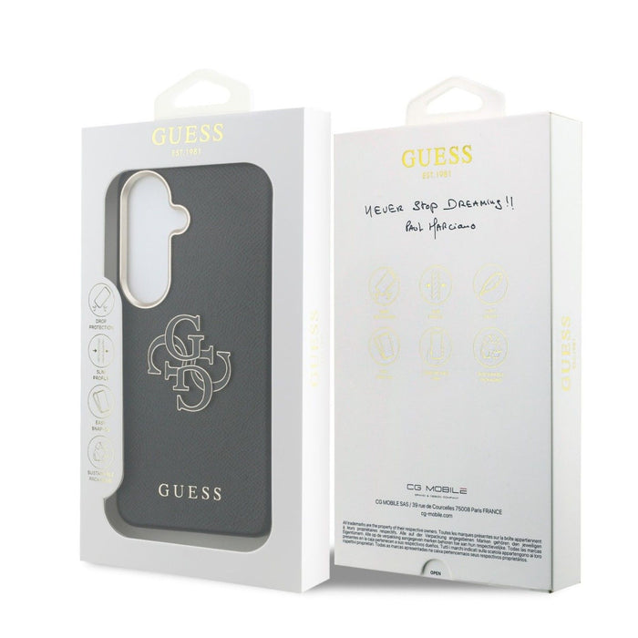 Guess Grained Big 4G Metal Logo case for Samsung Galaxy S26+ - black