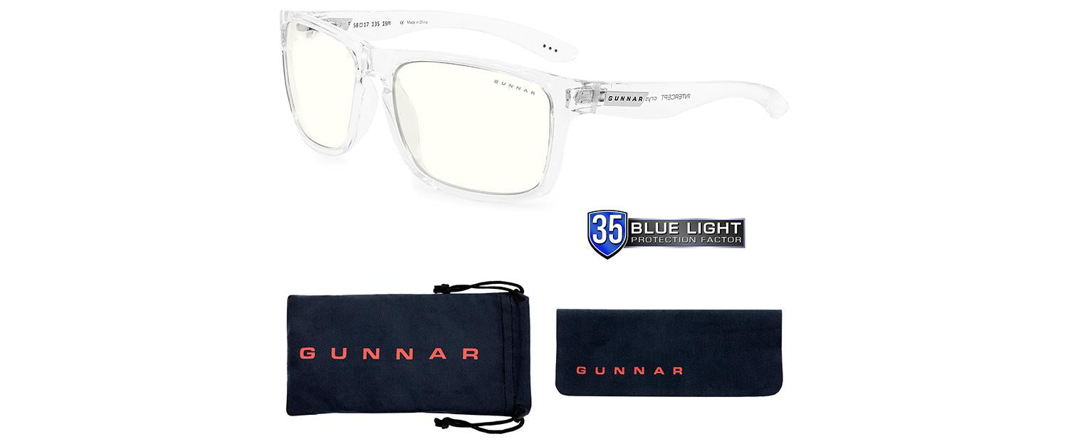 Computer glasses GUNNAR Intercept Crystal, Clear, White