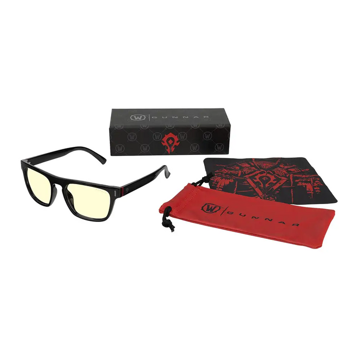 GUNNAR x World of Warcraft Horde Edition Onyx - Amber Set - Glasses + Case - Компютърни и геймърски очила<<<Геймърска