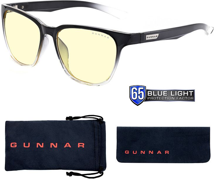 GUNNAR Berkeley Onyx Fade Computer Glasses, Amber, Black