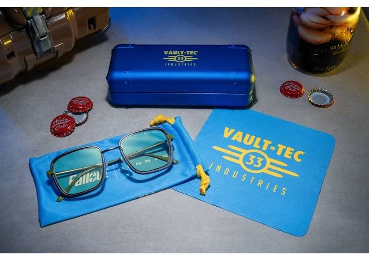 GUNNAR Fallout Vault 33 Gunmetal/Olive - Clear Gaming Glasses