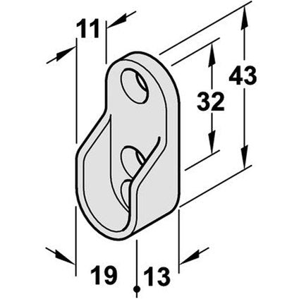 ROD HOLDER 15X30MM 2 PCS. HAEFELE