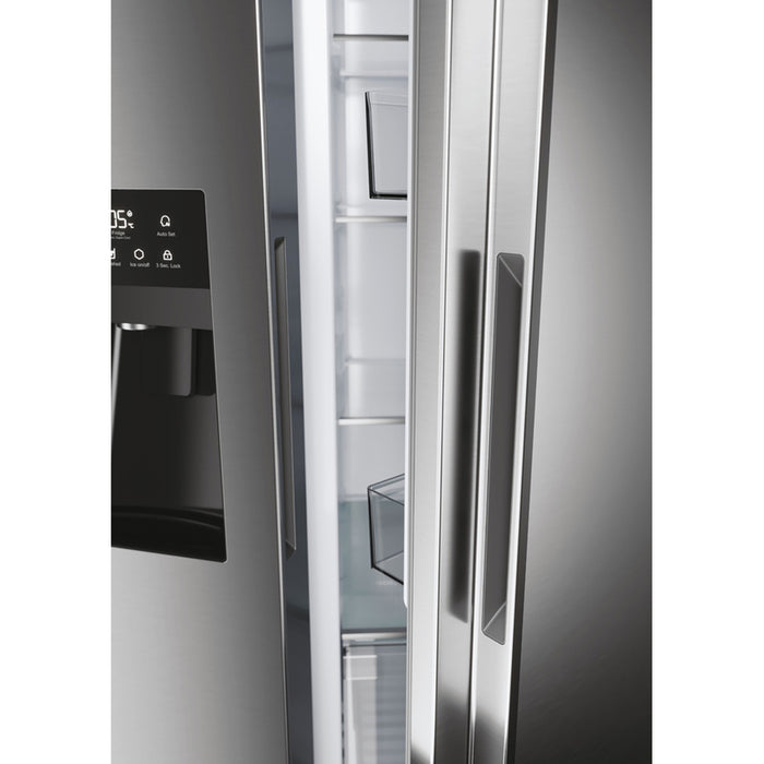 Haier SBS 90 Serie 5 HSR5918DIMP Free-standing double-sided fridge-freezer combination 511 l D Platinum, stainless steel