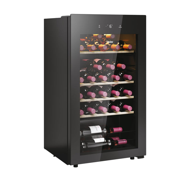 Haier Wine Bank 50 Serie 3 HWS34GGH1 Compressor wine cooler Freestanding Black 34 bottle(s)