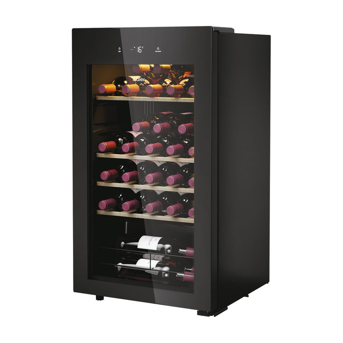 Haier Wine Bank 50 Serie 3 HWS34GGH1 Compressor wine cooler Freestanding Black 34 bottle(s)
