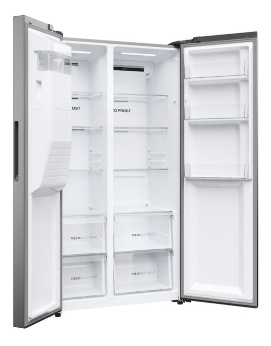 Haier SBS 90 Serie 5 HSR5918DIMP Free-standing double-sided fridge-freezer combination 511 l D Platinum, stainless steel