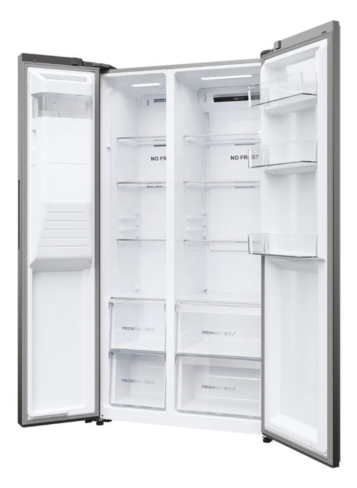 Haier SBS 90 Serie 5 HSR5918DIMP Free-standing double-sided fridge-freezer combination 511 l D Platinum, stainless steel