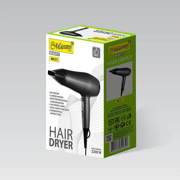 Hair dryer MAESTRO MR-217 2200 W Black Graphite - HairdryersAGD-SUS<<<Home Appliance - ProductsAGD<<<ActionPL